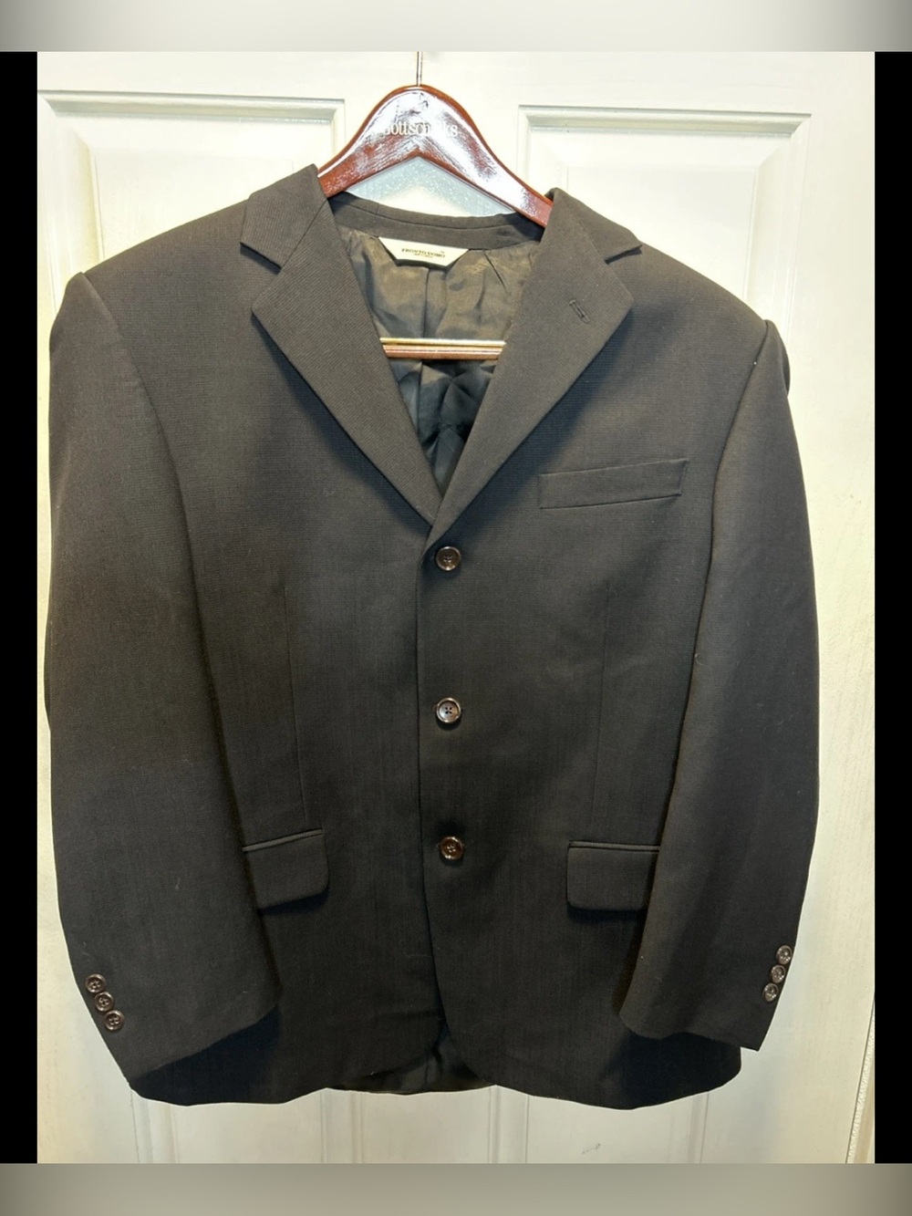 Pronto Uomo Men's Suit Jacket Size 42S 3 Button 100% Wool, Black
